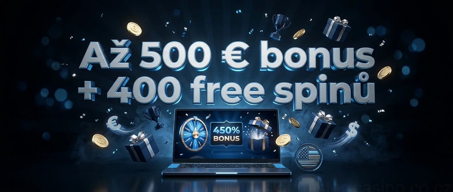 Až 500 € bonus+ 400 free spinů